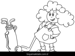 Golf boyama sayfası – el becerilerini geliştirir, boyama çalışması