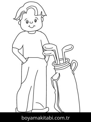 Golf boyama sayfası – keyifli zaman, renkli çizimler