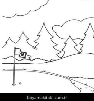 Golf boyama sayfası – sanatsal çalışma, çocuklar için