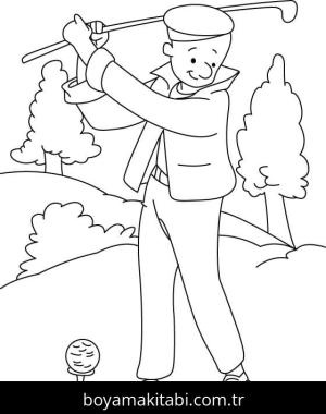 Golf boyama sayfası – çocuk aktivitesi, PDF indir
