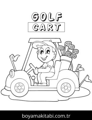 Golf boyama sayfası – kolay boyama, eğitici aktivite