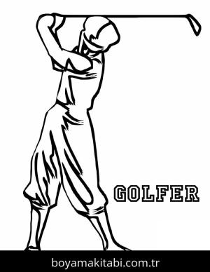 Golf boyama sayfası – kolay boyama, eğitici aktivite