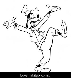 Goofy boyama sayfası – el becerilerini geliştirir, boyama çalışması