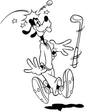 Goofy boyama sayfası,  coloring page, Goofy Oynayan Golf, 