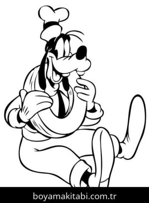 Goofy boyama sayfası – çocuklar için, çizgi film temalı