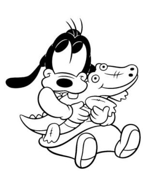 Goofy boyama sayfası,  coloring page, Bebek Goofy Ve Timsah Oyuncakları, 