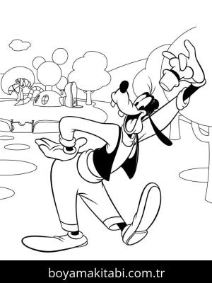 Goofy boyama sayfası – PDF indir, sevimli karakter