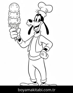 Goofy boyama sayfası – boyama çalışması, yaratıcılığı geliştirir