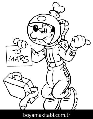 Goofy boyama sayfası – okul öncesi, evde etkinlik