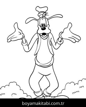 Goofy boyama sayfası – kolay boyama, eğitici aktivite