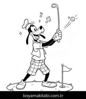 Goofy boyama sayfası – PDF indir, sevimli karakter