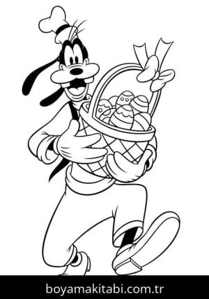 Goofy boyama sayfası – el becerilerini geliştirir, boyama çalışması