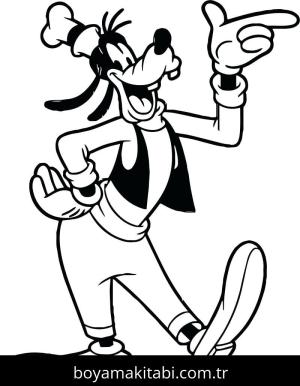 Goofy boyama sayfası – çizgi film temalı, basit çizim