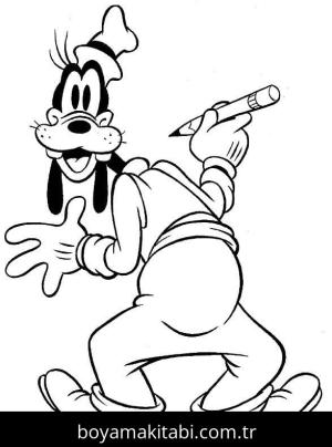 Goofy boyama sayfası – boyama çalışması, yaratıcılığı geliştirir