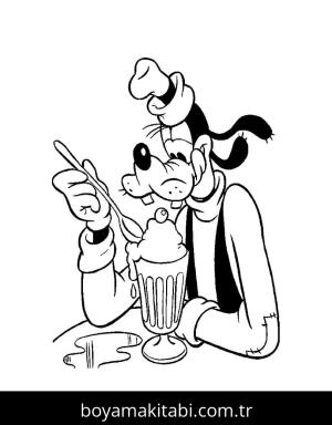 Goofy boyama sayfası – renkli çizimler, okul öncesi
