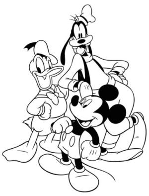 Goofy boyama sayfası,  coloring page, Mickey, Aptal Ve Donald, 