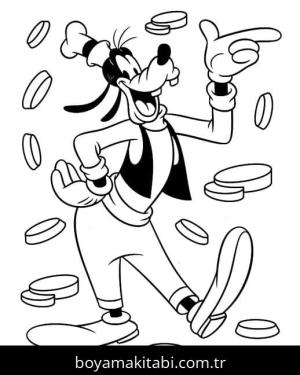 Goofy boyama sayfası – basit çizim, kolay boyama