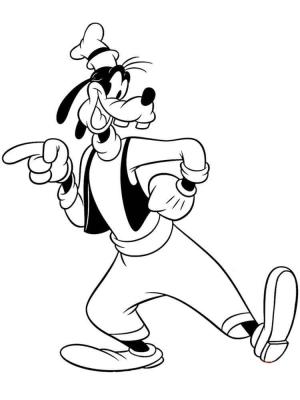 Goofy boyama sayfası,  coloring page, Goofy İşaret Etmek, 