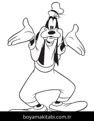 Goofy boyama sayfası – eğlenceli etkinlik, el becerilerini geliştirir