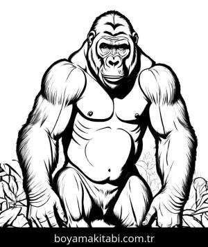 Goril boyama sayfası,  coloring page, , 