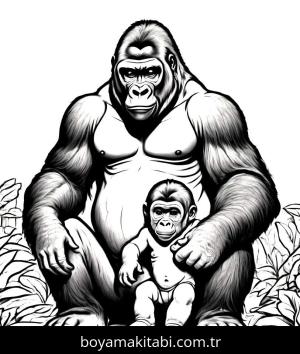 Goril boyama sayfası,  coloring page, , 