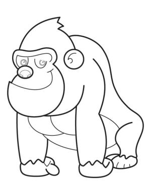 Goril boyama sayfası,  coloring page, Normal Goril, 