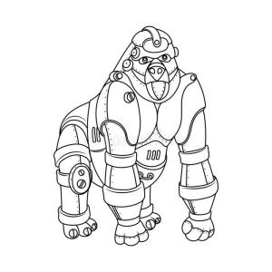 Goril boyama sayfası,  coloring page, Goril Robotu, 