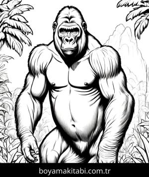 Goril boyama sayfası,  coloring page, , 