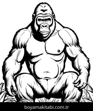 Goril boyama sayfası,  coloring page, , 
