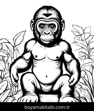 Goril boyama sayfası,  coloring page, , 