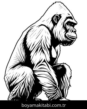 Goril boyama sayfası,  coloring page, , 