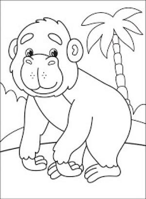 Goril boyama sayfası,  coloring page, Goril çocuk, 