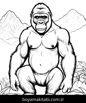 Goril boyama sayfası,  coloring page, , 