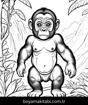 Goril boyama sayfası,  coloring page, , 