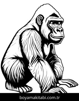 Goril boyama sayfası,  coloring page, , 