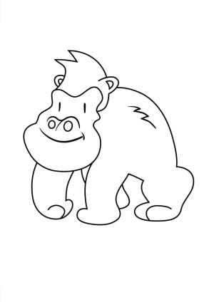 Goril boyama sayfası,  coloring page, Aptal Goril, 