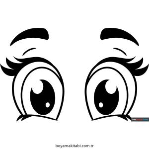 Göz boyama sayfası – sevimli karakter, sanatsal çalışma