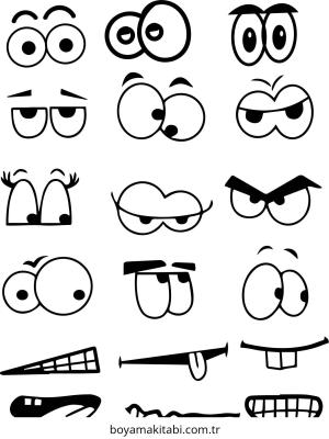 Göz boyama sayfası – sanatsal çalışma, çocuklar için