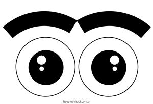 Göz boyama sayfası – çizgi film temalı, basit çizim