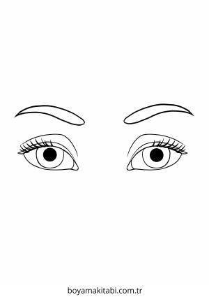 Göz boyama sayfası – kolay boyama, eğitici aktivite
