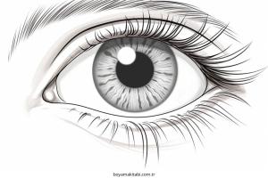 Göz boyama sayfası – basit çizim, kolay boyama