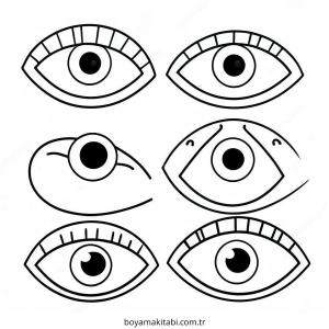 Göz boyama sayfası – boyama etkinliği, çocuk aktivitesi