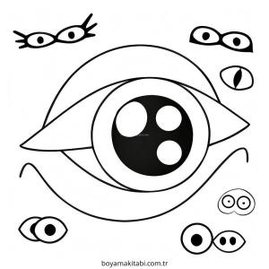 Göz boyama sayfası – eğitici aktivite, yaratıcılık