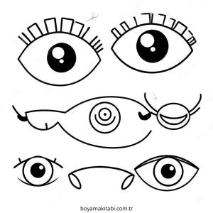 Göz boyama sayfası – okul öncesi, evde etkinlik
