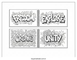 Grafiti boyama sayfası – ücretsiz yazdır, boyama etkinliği