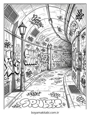 Grafiti boyama sayfası – yaratıcılığı geliştirir, keyifli zaman