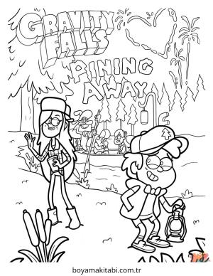 Gravity Falls boyama sayfası – okul öncesi, evde etkinlik