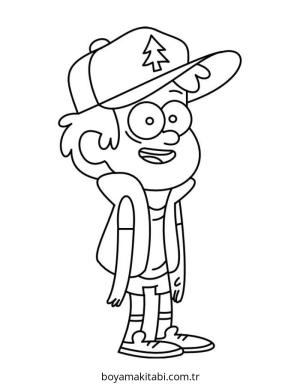 Gravity Falls boyama sayfası – el becerilerini geliştirir, boyama çalışması