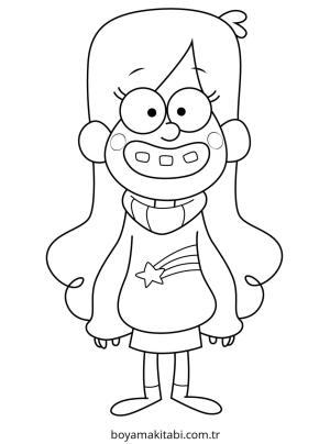 Gravity Falls boyama sayfası – sanatsal çalışma, çocuklar için
