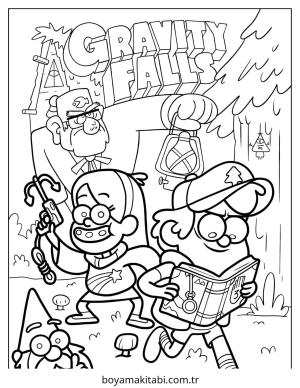 Gravity Falls boyama sayfası – boyama çalışması, yaratıcılığı geliştirir